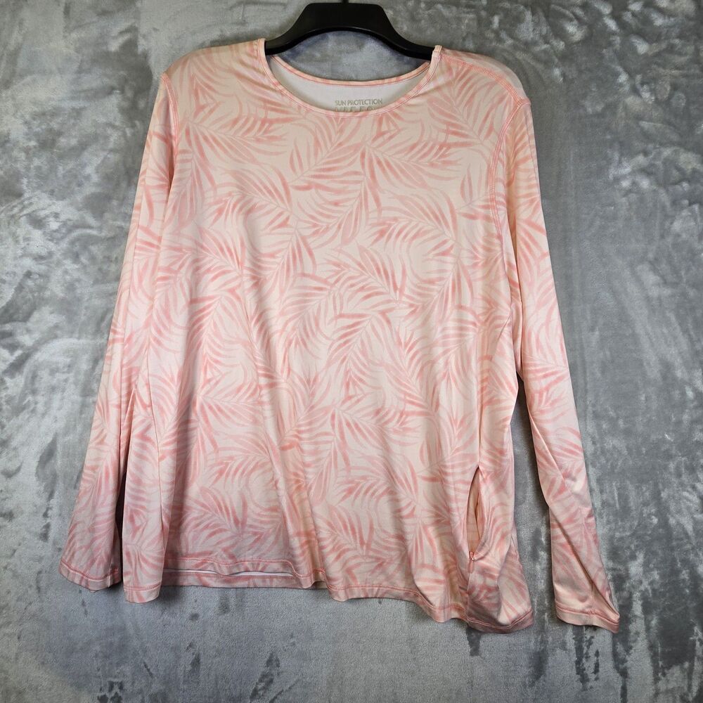 32 Degrees Cool SPF 50+ Womens Pink XXL Palm Leaf Design Small Pocket
